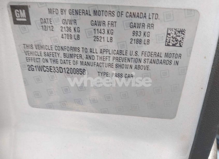 Photo 9 of 2013 Chevrolet Impala LTZ (VIN 2G1WC5E33D1200858)