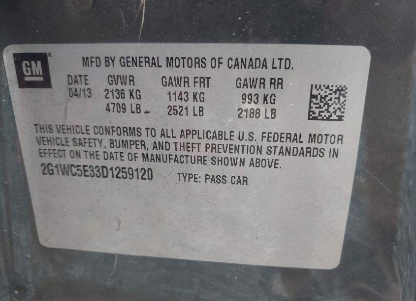 Photo 9 of 2013 Chevrolet Impala LTZ (VIN 2G1WC5E33D1259120)