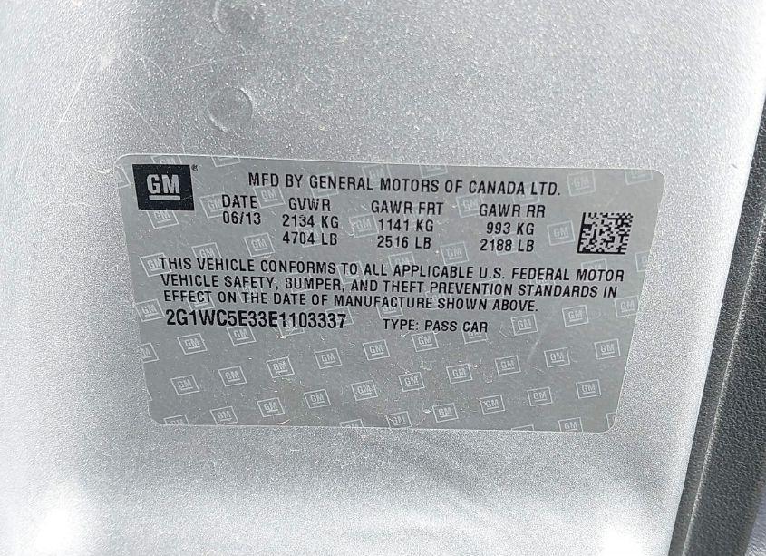 Photo 9 of 2014 Chevrolet Impala LIMITED LTZ (VIN 2G1WC5E33E1103337)