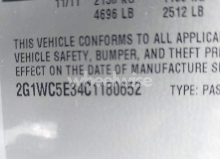 Photo 9 of 2012 Chevrolet Impala LTZ (VIN 2G1WC5E34C1180652)