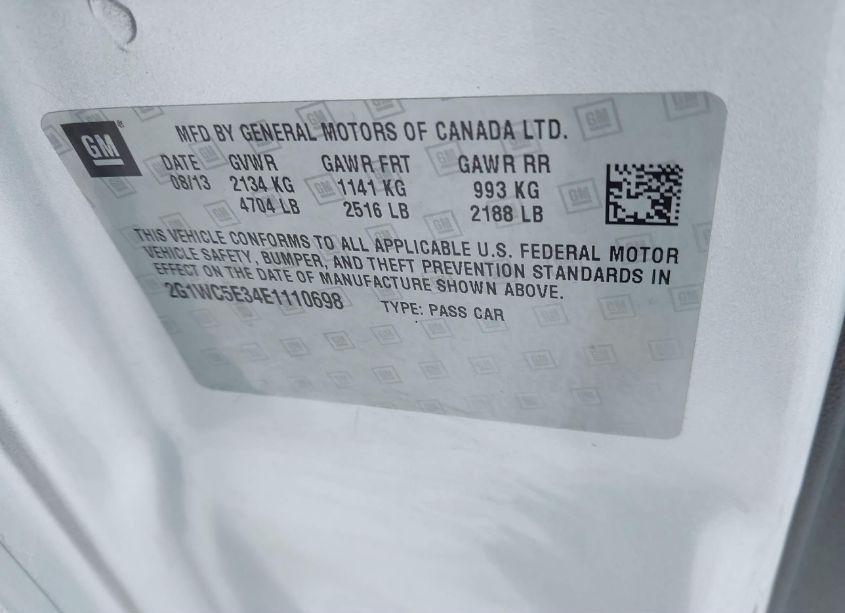 Photo 9 of 2014 Chevrolet Impala LIMITED LTZ (VIN 2G1WC5E34E1110698)