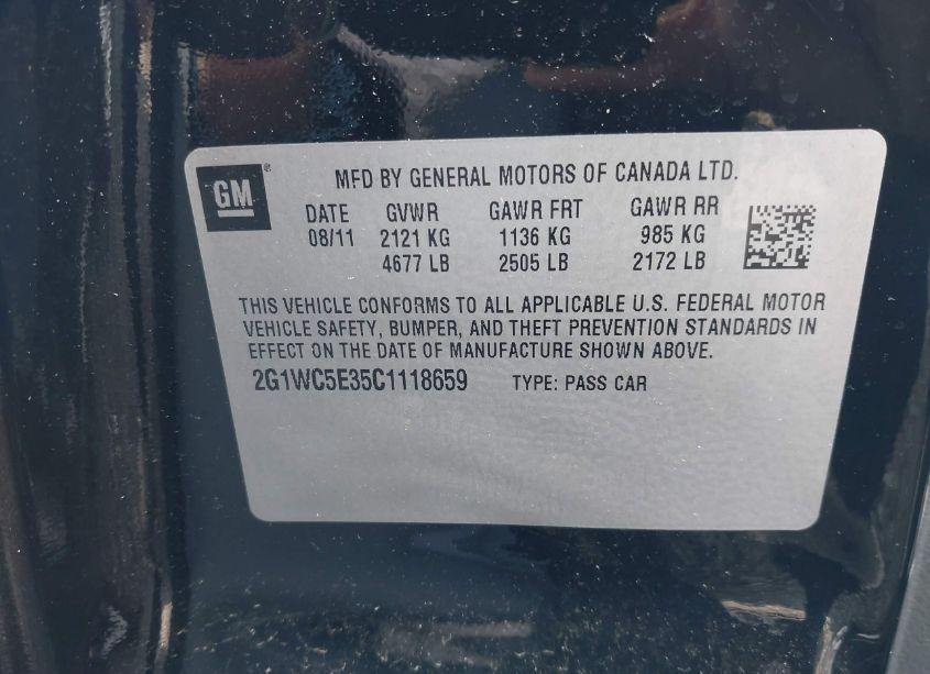 Photo 9 of 2012 Chevrolet Impala LTZ (VIN 2G1WC5E35C1118659)