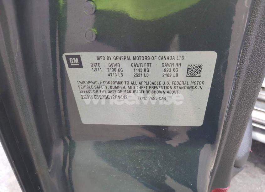 Photo 9 of 2012 Chevrolet Impala LTZ (VIN 2G1WC5E35C1204442)