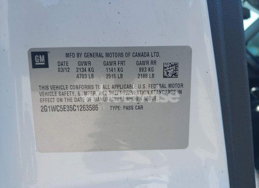 Photo 9 of 2012 Chevrolet Impala LTZ (VIN 2G1WC5E35C1263586)