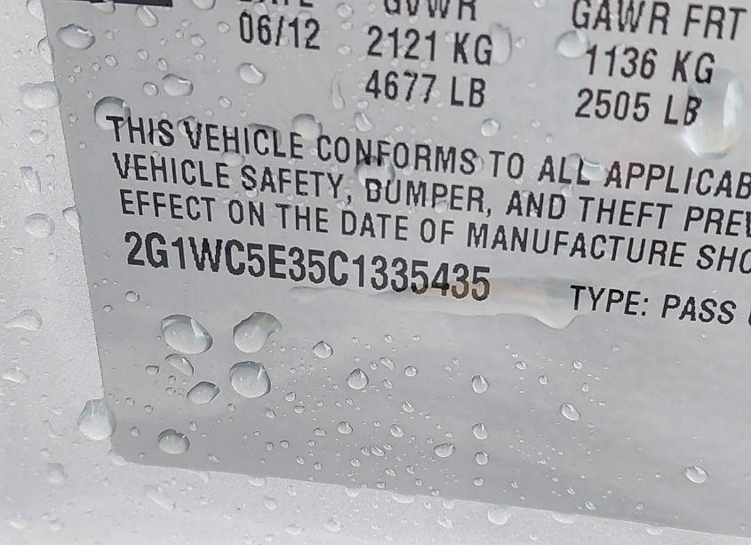 Photo 9 of 2012 Chevrolet Impala LTZ (VIN 2G1WC5E35C1335435)