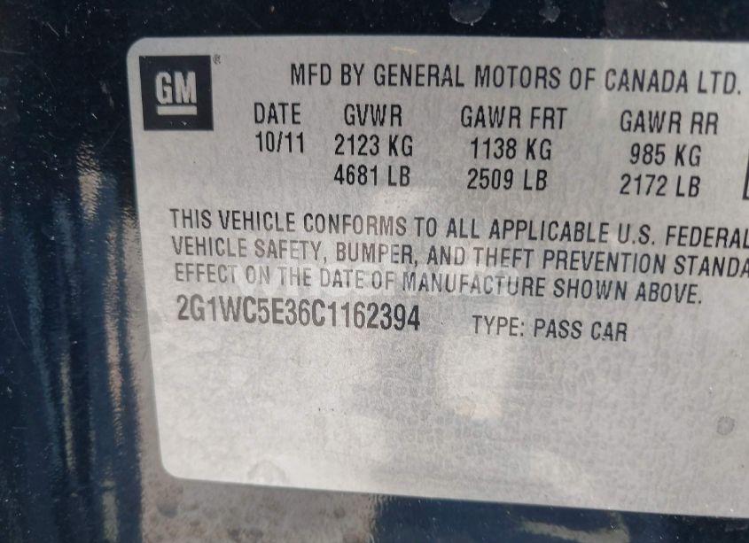 Photo 9 of 2012 Chevrolet Impala LTZ (VIN 2G1WC5E36C1162394)