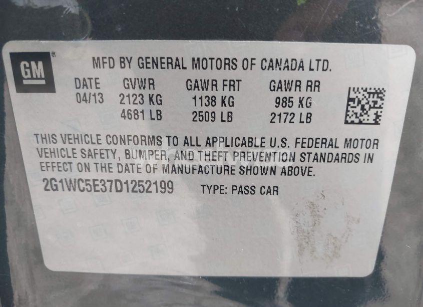 Photo 9 of 2013 Chevrolet Impala LTZ (VIN 2G1WC5E37D1252199)