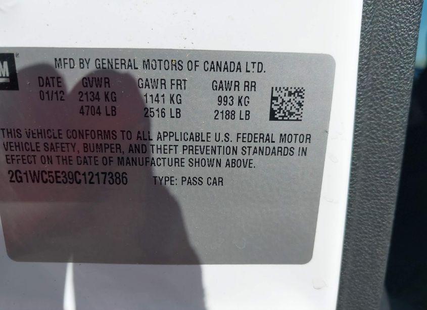 Photo 9 of 2012 Chevrolet Impala LTZ (VIN 2G1WC5E39C1217386)