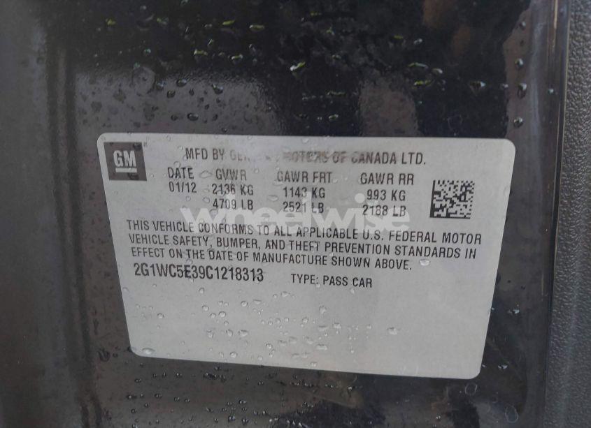 Photo 9 of 2012 Chevrolet Impala LTZ (VIN 2G1WC5E39C1218313)