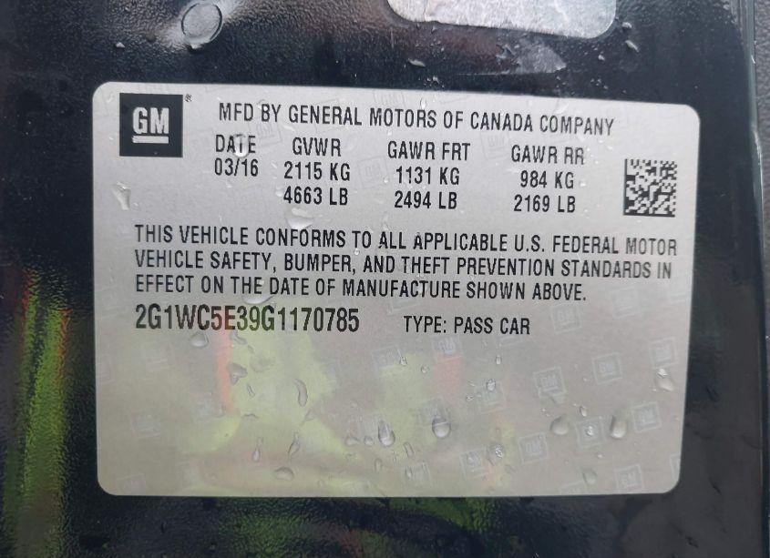 Photo 9 of 2016 Chevrolet Impala LIMITED LTZ (VIN 2G1WC5E39G1170785)