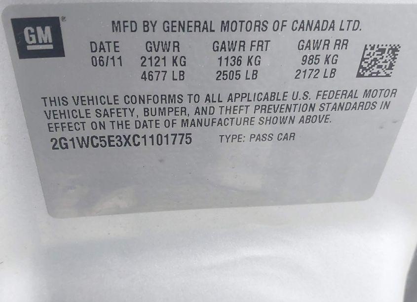 Photo 9 of 2012 Chevrolet Impala LTZ (VIN 2G1WC5E3XC1101775)