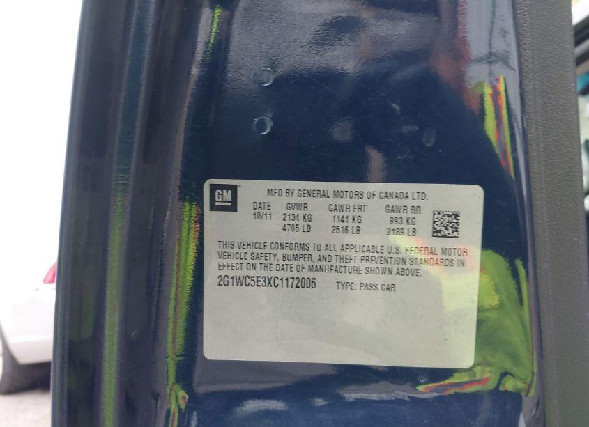 Photo 9 of 2012 Chevrolet Impala LTZ (VIN 2G1WC5E3XC1172006)