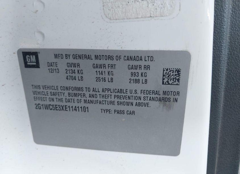 Photo 9 of 2014 Chevrolet Impala LIMITED LTZ (VIN 2G1WC5E3XE1141101)