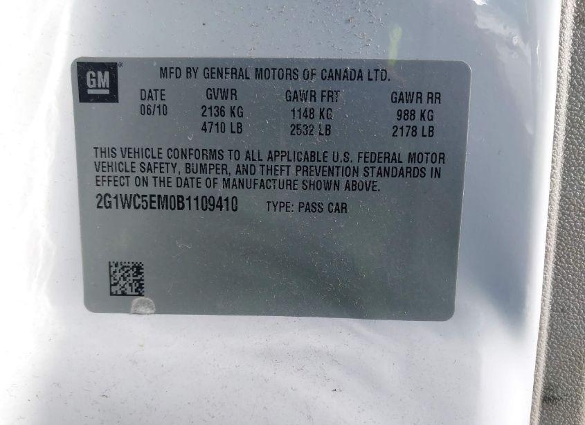 Photo 9 of 2011 Chevrolet Impala LTZ (VIN 2G1WC5EM0B1109410)