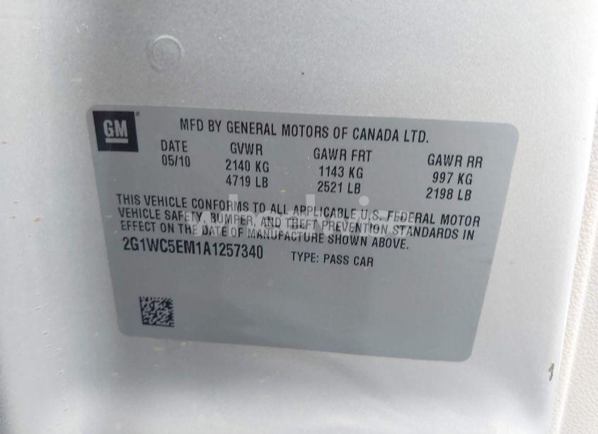 Photo 9 of 2010 Chevrolet Impala LTZ (VIN 2G1WC5EM1A1257340)