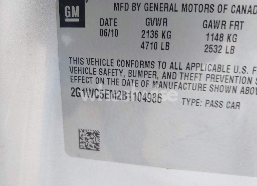 Photo 9 of 2011 Chevrolet Impala LTZ (VIN 2G1WC5EM2B1104936)