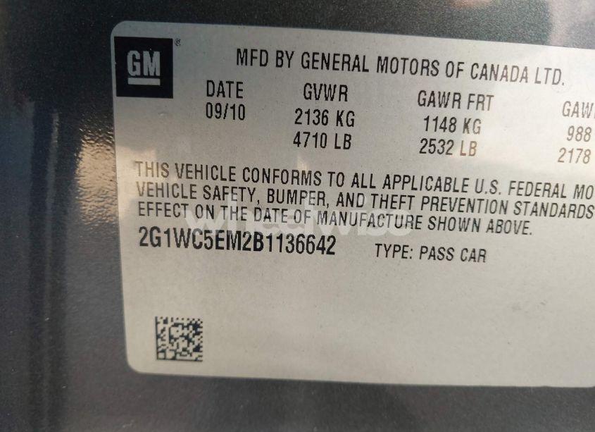 Photo 9 of 2011 Chevrolet Impala LTZ (VIN 2G1WC5EM2B1136642)