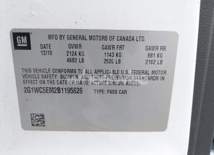 Photo 9 of 2011 Chevrolet Impala LTZ (VIN 2G1WC5EM2B1195626)