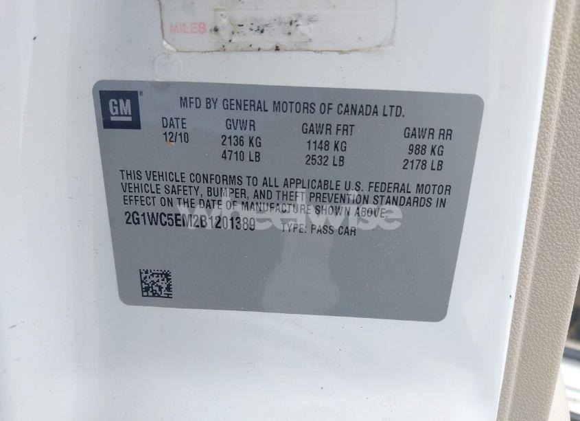 Photo 9 of 2011 Chevrolet Impala LTZ (VIN 2G1WC5EM2B1201389)