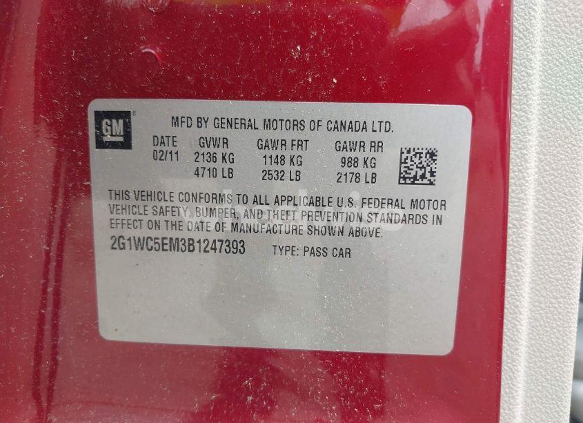 Photo 9 of 2011 Chevrolet Impala LTZ (VIN 2G1WC5EM3B1247393)