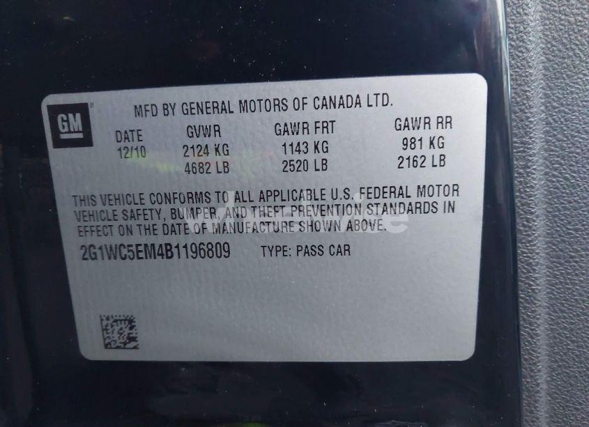 Photo 9 of 2011 Chevrolet Impala LTZ (VIN 2G1WC5EM4B1196809)