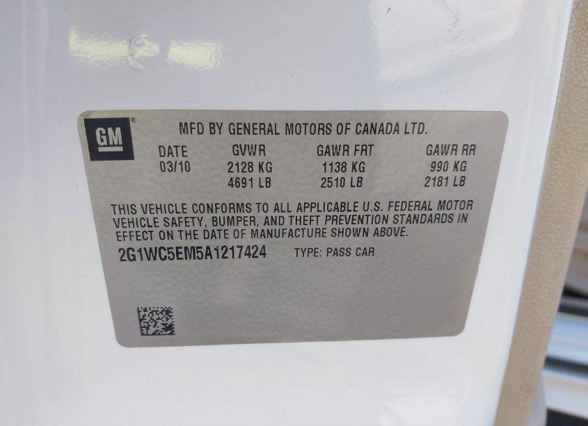 Photo 9 of 2010 Chevrolet Impala LTZ (VIN 2G1WC5EM5A1217424)