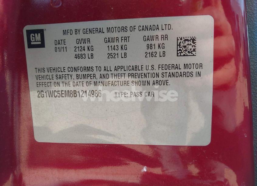 Photo 9 of 2011 Chevrolet Impala LTZ (VIN 2G1WC5EM8B1214986)