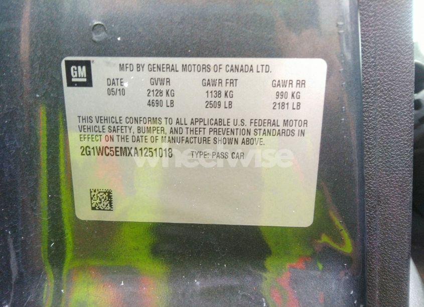 Photo 9 of 2010 Chevrolet Impala LTZ (VIN 2G1WC5EMXA1251018)