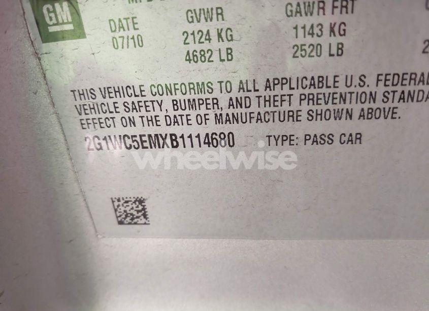 Photo 9 of 2011 Chevrolet Impala LTZ (VIN 2G1WC5EMXB1114680)