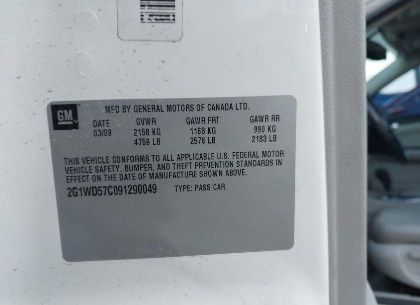 Photo 9 of 2009 Chevrolet Impala SS (VIN 2G1WD57C091290049)