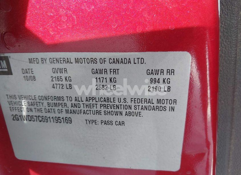 Photo 9 of 2009 Chevrolet Impala SS (VIN 2G1WD57C691195169)