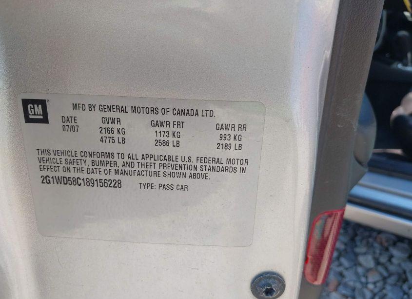 Photo 9 of 2008 Chevrolet Impala SS (VIN 2G1WD58C189156228)