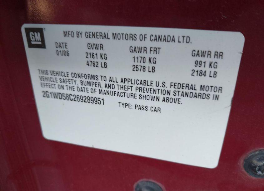 Photo 9 of 2006 Chevrolet Impala SS (VIN 2G1WD58C269289951)