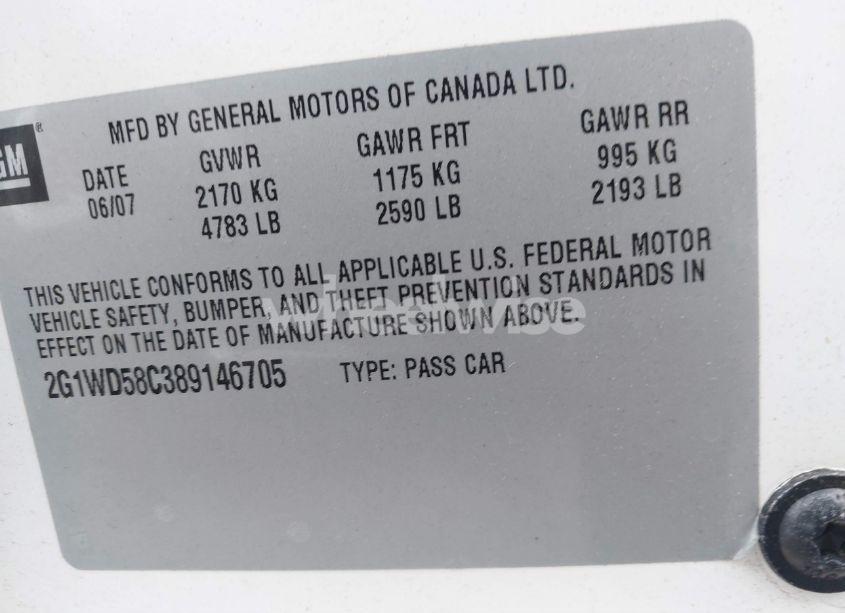 Photo 9 of 2008 Chevrolet Impala SS (VIN 2G1WD58C389146705)