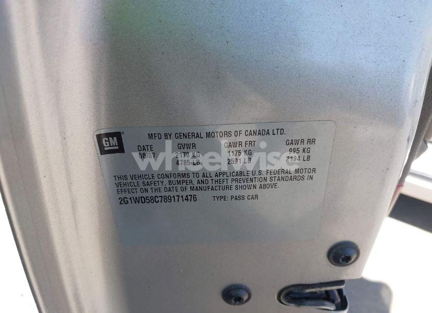 Photo 9 of 2008 Chevrolet Impala SS (VIN 2G1WD58C789171476)