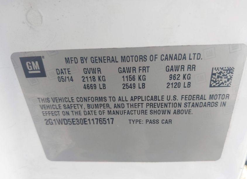 Photo 9 of 2014 Chevrolet Impala LIMITED POLICE (VIN 2G1WD5E30E1176517)