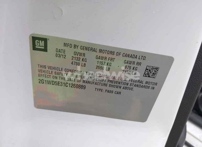 Photo 9 of 2012 Chevrolet Impala POLICE (VIN 2G1WD5E31C1260889)