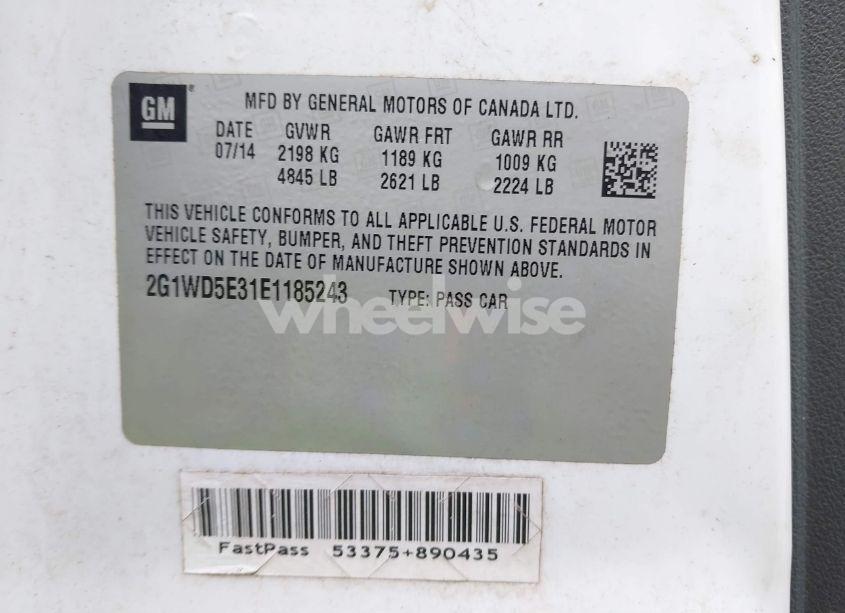 Photo 9 of 2014 Chevrolet Impala LIMITED POLICE (VIN 2G1WD5E31E1185243)