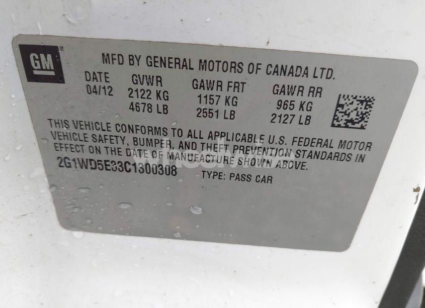 Photo 9 of 2012 Chevrolet Impala POLICE (VIN 2G1WD5E33C1300308)