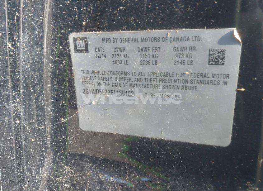 Photo 9 of 2015 Chevrolet Impala LIMITED POLICE (VIN 2G1WD5E33F1130102)