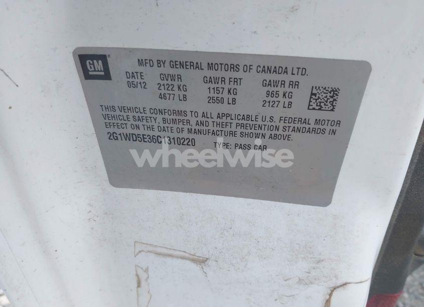 Photo 9 of 2012 Chevrolet Impala POLICE (VIN 2G1WD5E36C1310220)