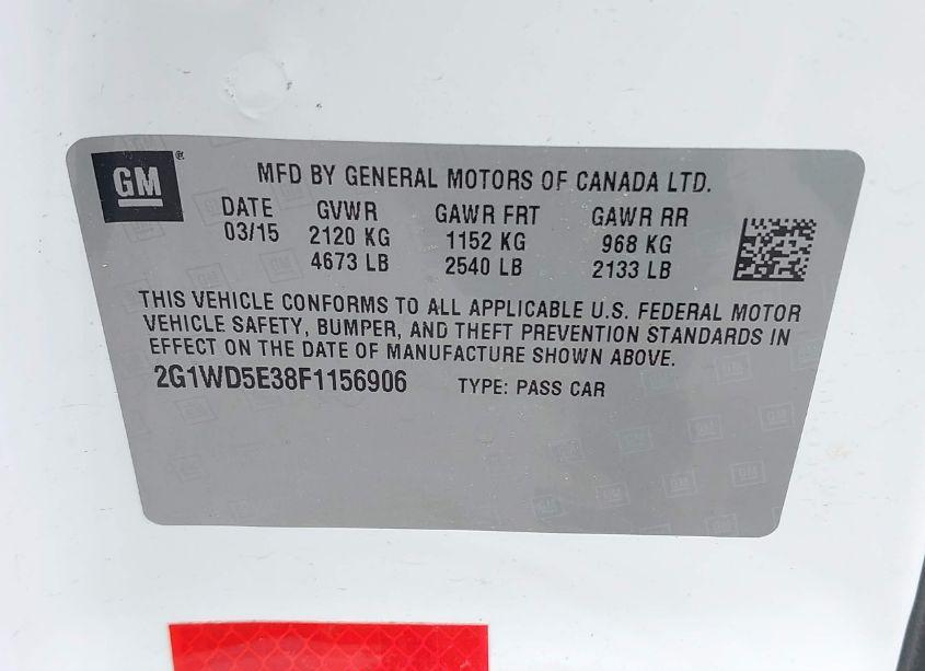 Photo 9 of 2015 Chevrolet Impala LIMITED POLICE (VIN 2G1WD5E38F1156906)