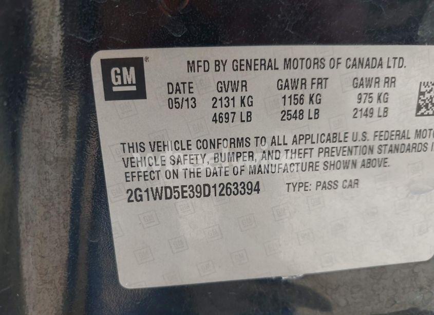 Photo 9 of 2013 Chevrolet Impala POLICE (VIN 2G1WD5E39D1263394)