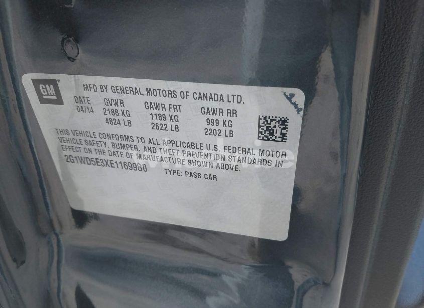 Photo 9 of 2014 Chevrolet Impala LIMITED POLICE (VIN 2G1WD5E3XE1169980)