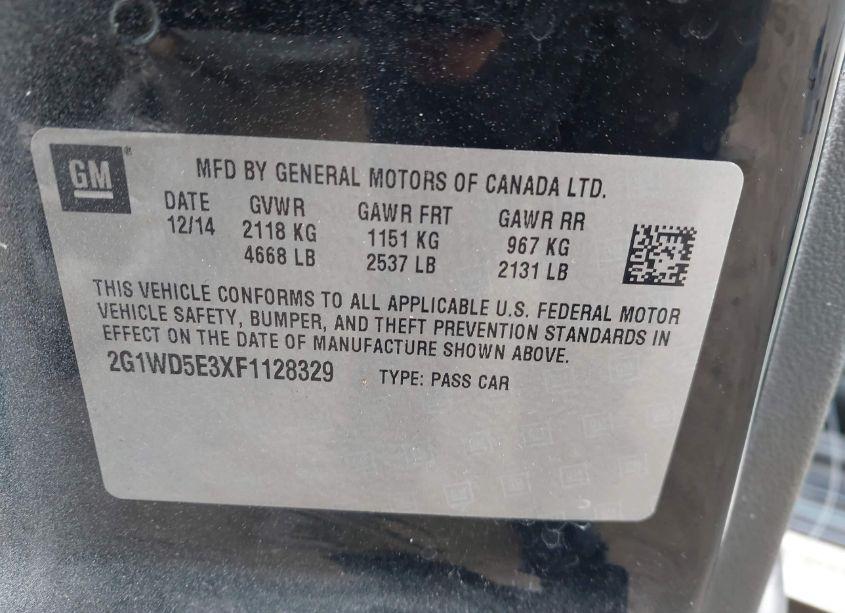 Photo 9 of 2015 Chevrolet Impala LIMITED POLICE (VIN 2G1WD5E3XF1128329)