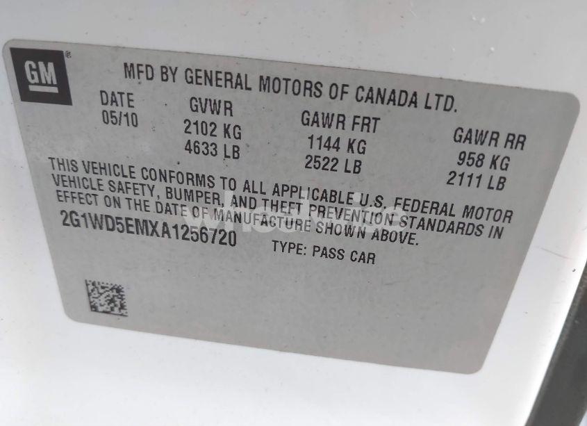 Photo 9 of 2010 Chevrolet Impala POLICE (VIN 2G1WD5EMXA1256720)