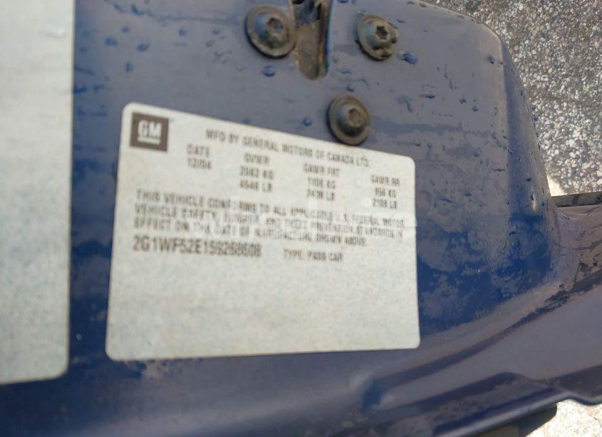 Photo 9 of 2005 Chevrolet Impala (VIN 2G1WF52E159268608)