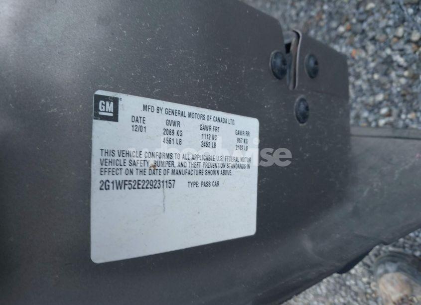 Photo 9 of 2002 Chevrolet Impala (VIN 2G1WF52E229231157)