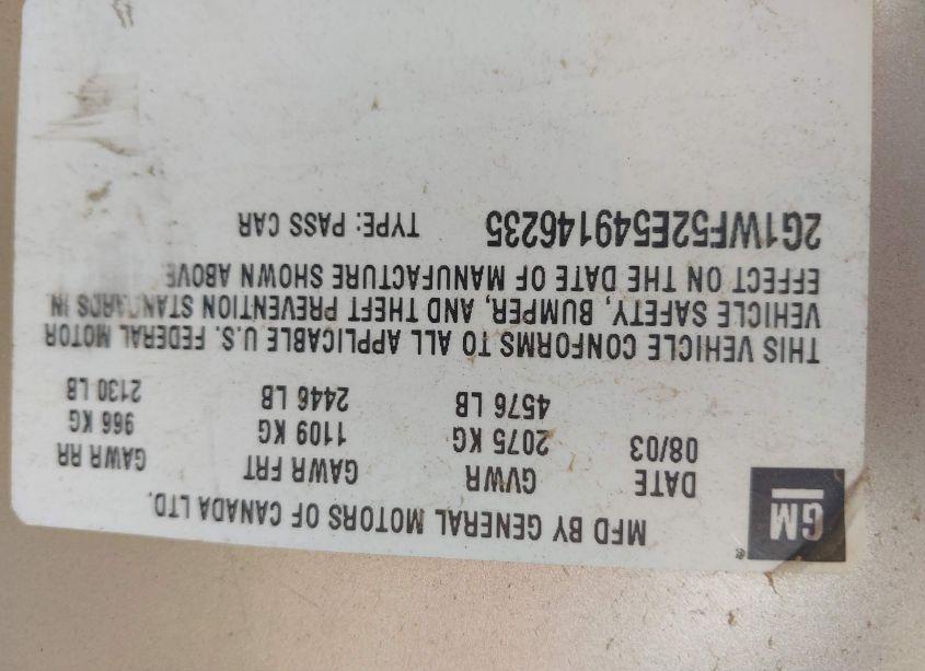 Photo 9 of 2004 Chevrolet Impala (VIN 2G1WF52E549146235)