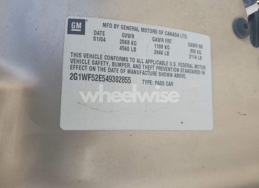 Photo 9 of 2004 Chevrolet Impala (VIN 2G1WF52E549302855)